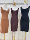 Deep Round Neck Backless  Body con Dress